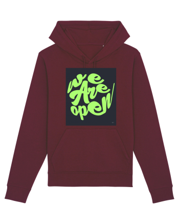 we are open 301 Burgundy