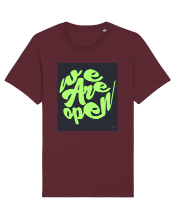 we are open 301 Burgundy