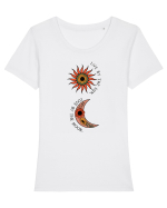 Live by the Sun Love by the Moon Tricou mânecă scurtă guler larg fitted Damă Expresser