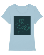 see you 157 Tricou mânecă scurtă guler larg fitted Damă Expresser