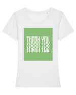 thank you 162 Tricou mânecă scurtă guler larg fitted Damă Expresser