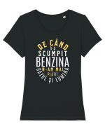 De când s-a scumpit benzina n-am mai plătit gazul și lumina Tricou mânecă scurtă guler larg fitted Damă Expresser