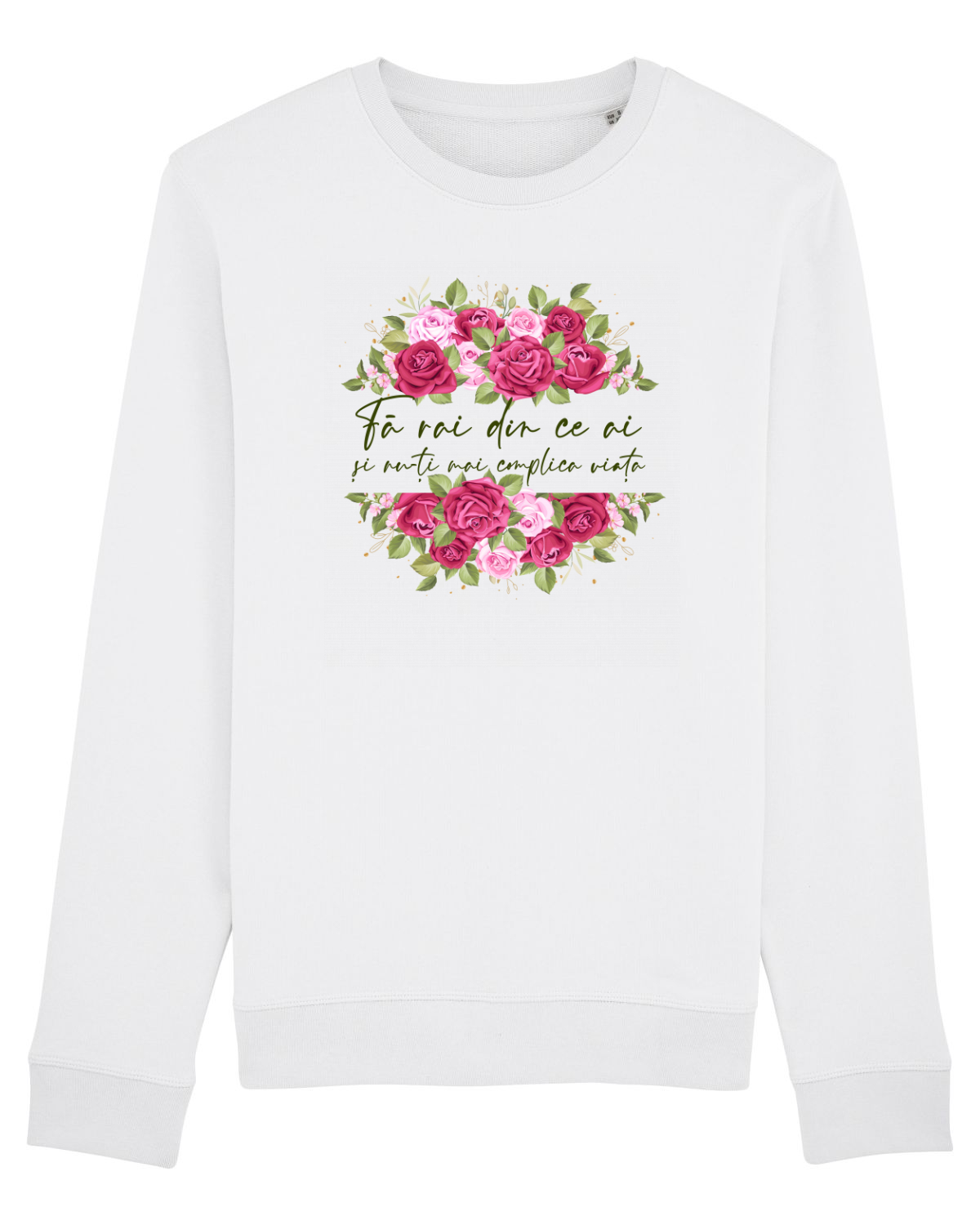Bluză mânecă lungă Unisex Rise White