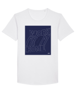 work from home 326 Tricou mânecă scurtă guler larg Bărbat Skater