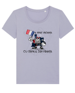 A venit vacanța cu trenul din Franța Tricou mânecă scurtă guler larg fitted Damă Expresser
