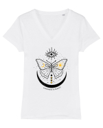 Mystical Moth Kindness is Magic Tricou mânecă scurtă guler V Damă Evoker