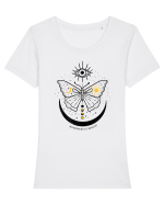 Mystical Moth Kindness is Magic Tricou mânecă scurtă guler larg fitted Damă Expresser