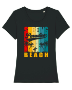 Surfing Paradise Beach Tricou mânecă scurtă guler larg fitted Damă Expresser