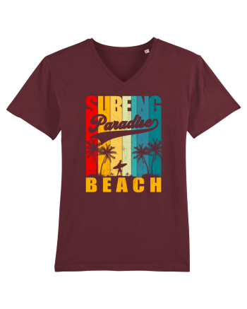 Surfing Paradise Beach Burgundy