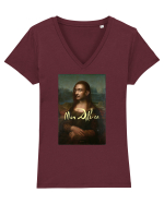 Mona Dali sa - Mona Lisa 02 Tricou mânecă scurtă guler V Damă Evoker