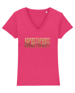 ABCDEFUCKOFF Tricou mânecă scurtă guler V Damă Evoker