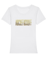 ABCDEFUCKOFF Tricou mânecă scurtă guler larg fitted Damă Expresser