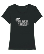Black sheep (silver) Tricou mânecă scurtă guler larg fitted Damă Expresser