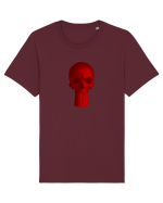 Craniu punishskull red Tricou mânecă scurtă Unisex Rocker