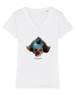 Craniu clown - skullclown Tricou mânecă scurtă guler V Damă Evoker