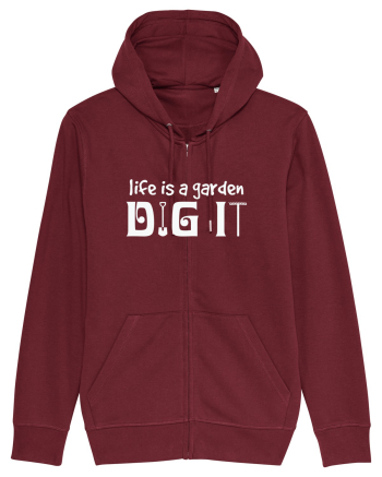 Life is a Garden Dig It Burgundy