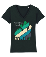 Sometimes I Wet My Plants Tricou mânecă scurtă guler V Damă Evoker