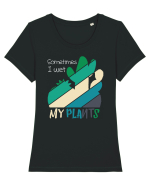 Sometimes I Wet My Plants Tricou mânecă scurtă guler larg fitted Damă Expresser