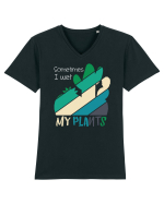 Sometimes I Wet My Plants Tricou mânecă scurtă guler V Bărbat Presenter
