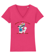 Nu raspund la telefon Tricou mânecă scurtă guler V Damă Evoker
