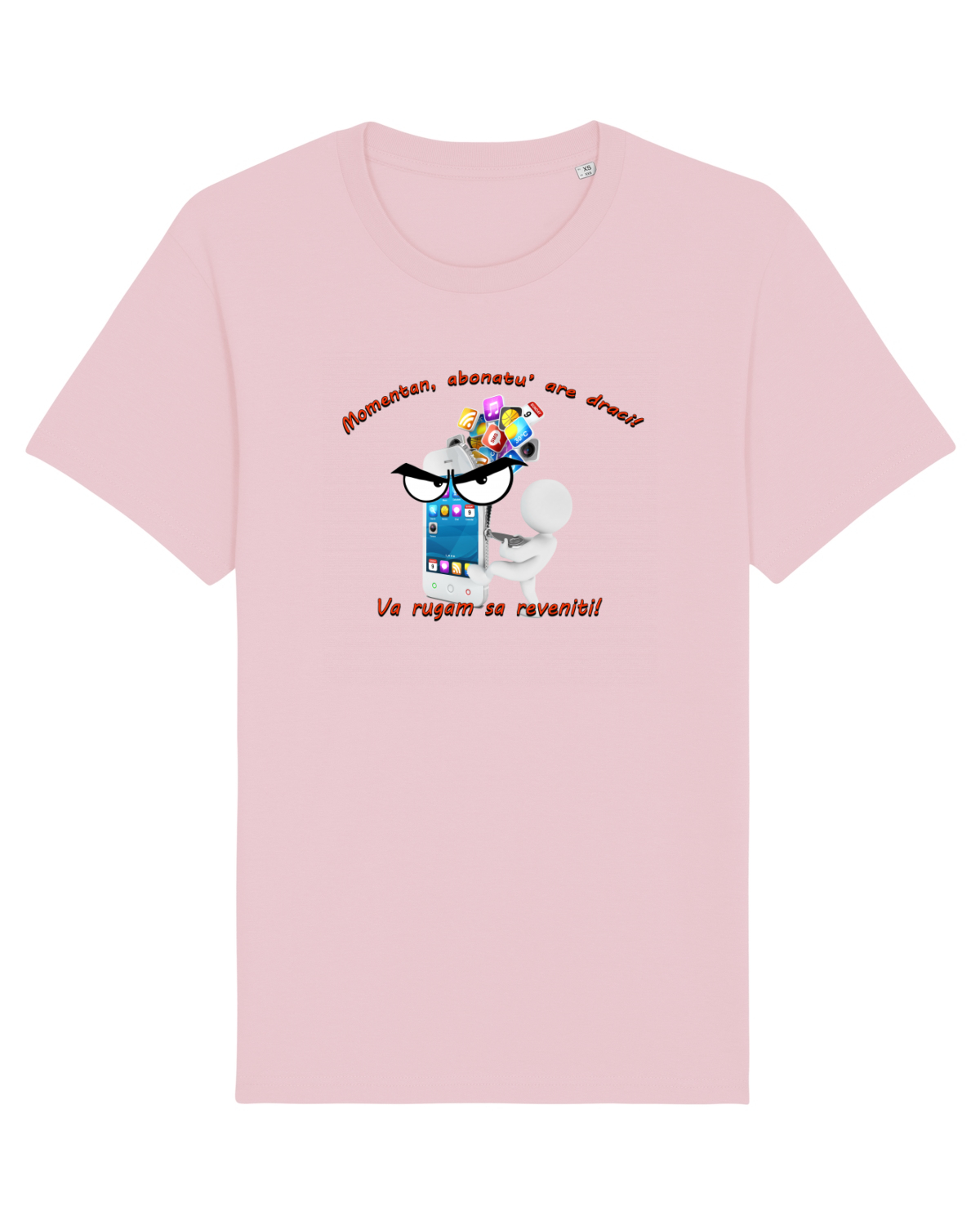 Tricou mânecă scurtă Unisex Rocker Cotton Pink