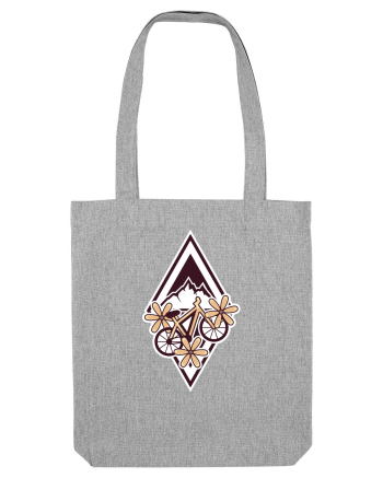 Cu bicicleta pe munte printre flori Heather Grey