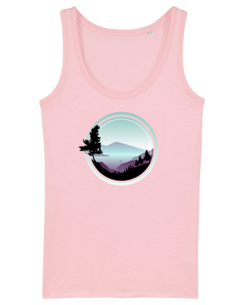 Cu barca pe un lac de munte Cotton Pink