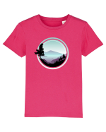 Cu barca pe un lac de munte Tricou mânecă scurtă  Copii Mini Creator