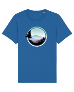 Cu barca pe un lac de munte Tricou mânecă scurtă Unisex Rocker