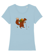 Cu veverita la padure Tricou mânecă scurtă guler larg fitted Damă Expresser