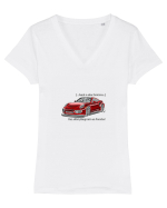 Plangi in Porsche Tricou mânecă scurtă guler V Damă Evoker