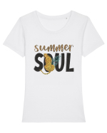 Summer Soul Tricou mânecă scurtă guler larg fitted Damă Expresser