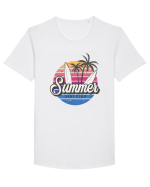 Summer Vintage Sunset Tricou mânecă scurtă guler larg Bărbat Skater