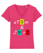 aTom & Jerry Tricou mânecă scurtă guler V Damă Evoker