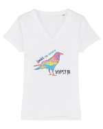 Cioara vopsita Tricou mânecă scurtă guler V Damă Evoker