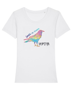 Cioara vopsita Tricou mânecă scurtă guler larg fitted Damă Expresser