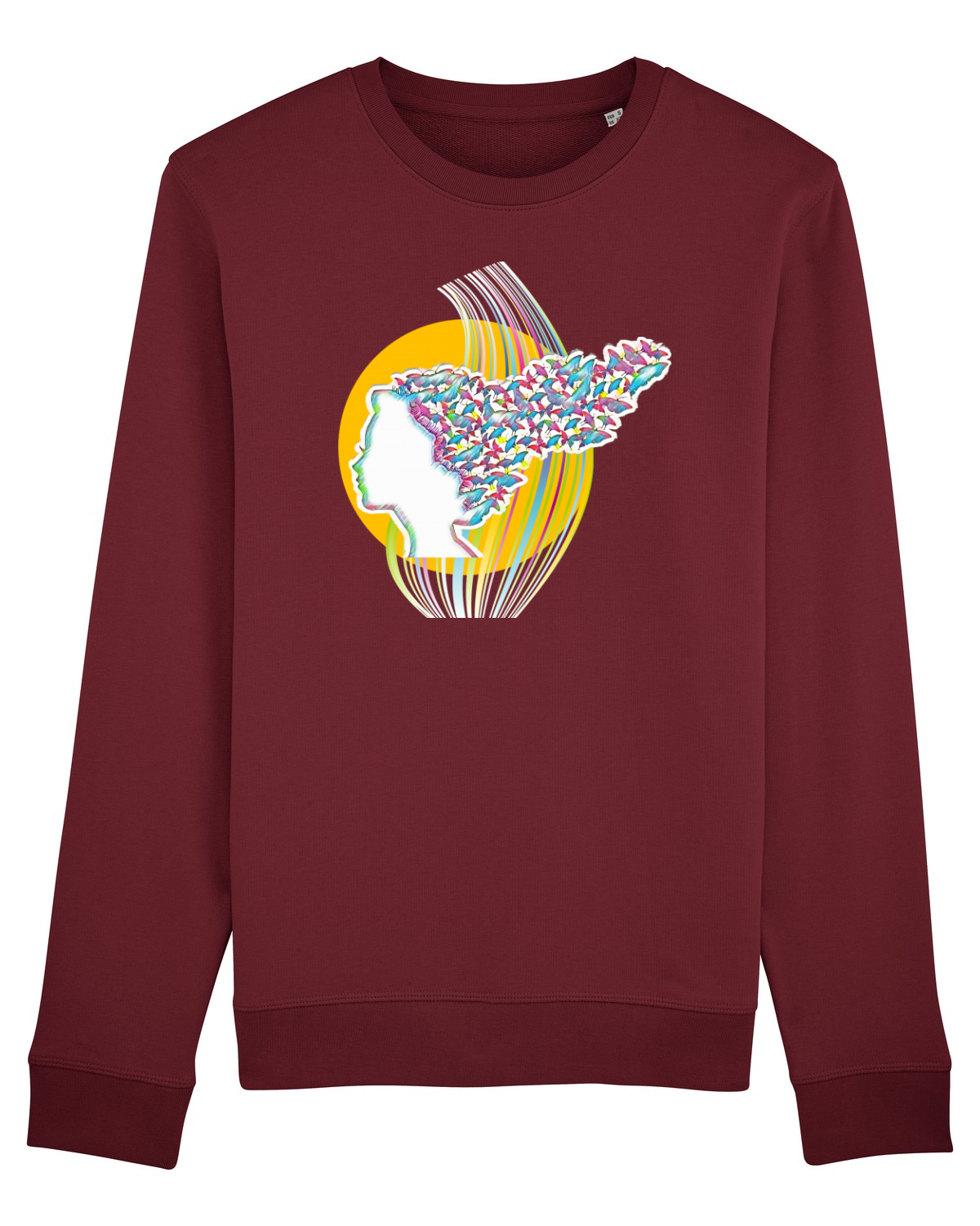 Bluză mânecă lungă Unisex Rise Burgundy