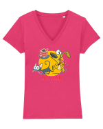 Fast food Tricou mânecă scurtă guler V Damă Evoker