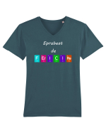 Eprubeat de fericire Tricou mânecă scurtă guler V Bărbat Presenter