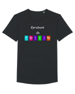 Eprubeat de fericire Tricou mânecă scurtă guler larg Bărbat Skater
