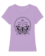 Mystycal Butterfly Full Moon Tricou mânecă scurtă guler larg fitted Damă Expresser