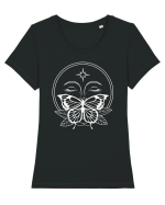 Mystycal Butterfly Full Moon Tricou mânecă scurtă guler larg fitted Damă Expresser