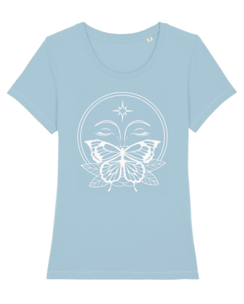 Mystycal Butterfly Full Moon Sky Blue