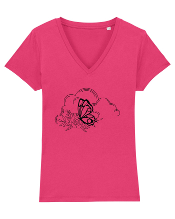 Mystycal Butterfly Clouds Raspberry