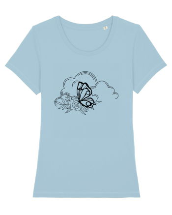 Mystycal Butterfly Clouds Sky Blue