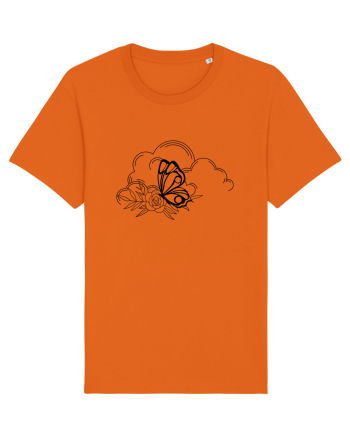 Mystycal Butterfly Clouds Bright Orange