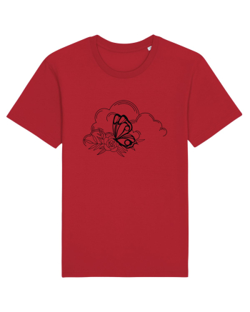 Mystycal Butterfly Clouds Red