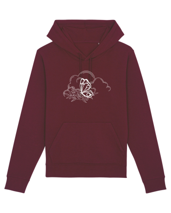 Mystycal Butterfly Clouds Burgundy