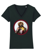 Art bear / ursul artist Tricou mânecă scurtă guler V Damă Evoker