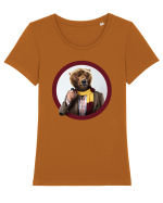 Art bear / ursul artist Tricou mânecă scurtă guler larg fitted Damă Expresser